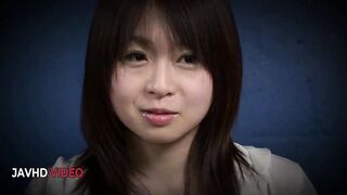 Japanese teen NozomiHazuki takes wild creampie & gives blowjob in threesome action