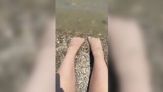 Check out this stunning beauty's hot outdoor foot fetish with natural tits & big butt - 5 image