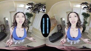 Cute Asian babysitter relieves stress by helping you in POV doggystyle