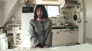 Sexy Japanese MILF in stockings gets her tight ass stretched & face creamed