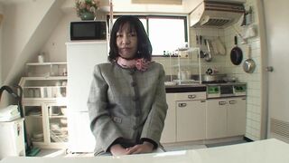 Sexy Japanese MILF in stockings gets her tight ass stretched & face creamed