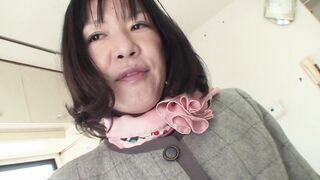 Sexy Japanese MILF in stockings gets her tight ass stretched & face creamed