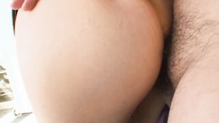 Sexy Japanese MILF in stockings gets her tight ass stretched & face creamed