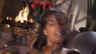 Naughty Asian MILF gets her shaved pussy fingered & fucked in stockings