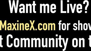 Busty Brunette MaxineX dominates thief in high heels & bondage, spanks & pleases him - 1 image