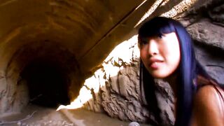 Sharon Lee's tight Asian ass pounded hard in the great outdoors
