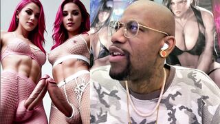 Petite Asian slut with a skinny body gets her tight ass drilled by a huge dick while kissing and jerking off to a cum-filled finish