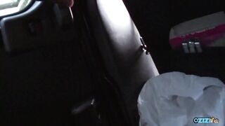 Naughty Asian babe in heels uses sex toy to reach orgasm while on the road - 13 image