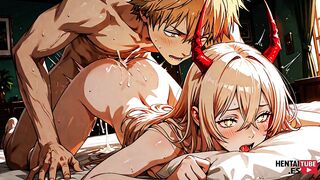 Japanese Asian cosplay anime game porn compilation with chainsaw Man, Denji, and Power Pic - uncensored!