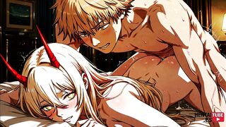 Japanese Asian cosplay anime game porn compilation with chainsaw Man, Denji, and Power Pic - uncensored!