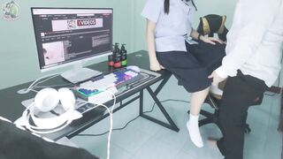 Watch as Love SEX Asian Thai's young Thai pussy gets licked and creampied in POV cosplay roleplay - 2 image