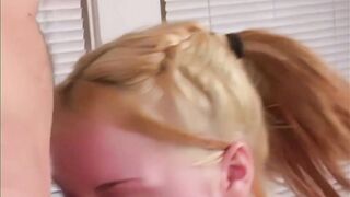 Petite Asian Nikko gets drenched in cum while hot blonde Tatiana sucks hard cock in doggystyle casting - 4 image