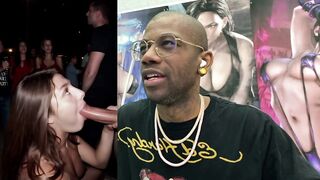 Petite Ebony slut with huge tits and tight body gets drenched in cum after public cock sucking and riding - 11 image