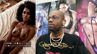 Petite Ebony slut with huge tits and tight body gets drenched in cum after public cock sucking and riding