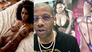 Petite Ebony slut with huge tits and tight body gets drenched in cum after public cock sucking and riding - 7 image