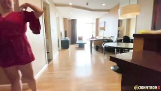 Watch this amateur Asian maid-on-call slut take a rough pounding and get filled with jizz