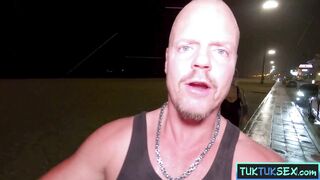 Hot Asian girl with massive tits picked up on a Tuk Tuk and taken home