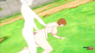 Asian Japanese cosplay girl goes wild in uncensored game of gojo vs. Nobara