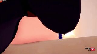 Naruto and Ino team up to creampie their Asian Japanese cosplay friends in this hentai game! - 2 image