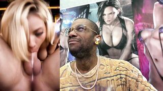 Watch this stunning Asian slut deepthroating a huge cock and getting covered in cum