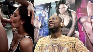 Watch this stunning Asian slut deepthroating a huge cock and getting covered in cum