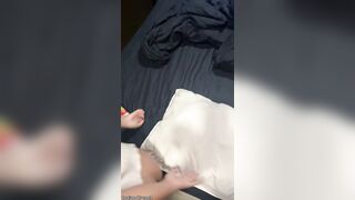 Asian amateur with small tits and a small ass takes a massive white cock and gets a sticky facial