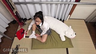 Watch this Asian student get her tight pussy drilled while homework is waiting! - 6 image