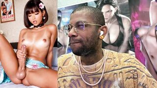 Petite Brown Asian girl with ginger locks gets a taste of a big dick and a hot load on her face