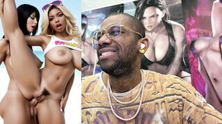 Petite Brown Asian girl with ginger locks gets a taste of a big dick and a hot load on her face