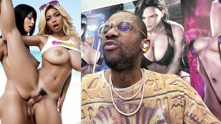 Petite Brown Asian girl with ginger locks gets a taste of a big dick and a hot load on her face