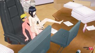 Naruto and Hinata in a steamy office sexcapade - uncensored Asian Japanese Naruto Hentai Game Porn