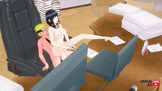 Naruto and Hinata in a steamy office sexcapade - uncensored Asian Japanese Naruto Hentai Game Porn
