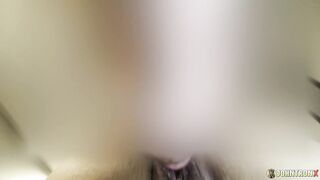 Asian tattooed babe gets a hardcore doggystyle pounding & filled with cum