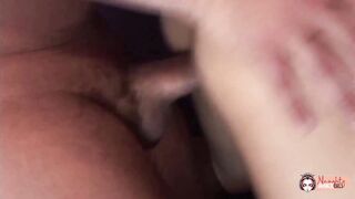 Chubby Asian Lil Tokyo pleasures herself with a massive dildo before taking the real thing