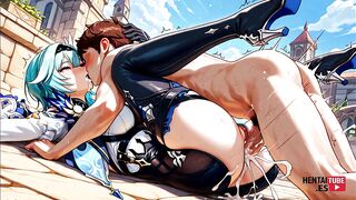 Eula, the anime, cartoon, and hentai cosplay babe, gets her hands on some Genshin Impact action!