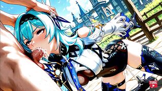 Eula, the anime, cartoon, and hentai cosplay babe, gets her hands on some Genshin Impact action!