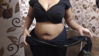 Spying on Indian Stepmom Disha in Bathroom but i Cought - 1 image
