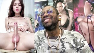 Petite Asian slut with a big breast gets her first cumshot on her face after being spitted on and fucked hard