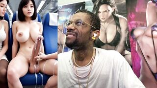 Petite Asian slut with massive boobs shoots hot load after giving a handjob and getting her tight ass drilled hard - 5 image