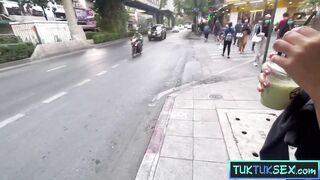 Thai MILF with tattoos gets picked up and slammed hard in homemade tape