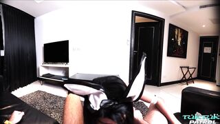 Big-titted Asian seduces foreign stud with wild oral sex and doggystyle action - 5 image