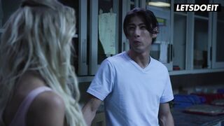 Watch this American MILF with big tits fuck her Asian step son's big dick - 1 image