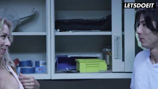 Watch this American MILF with big tits fuck her Asian step son's big dick - 2 image