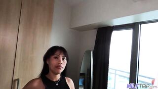 Watch this Asian MILF get her first foreign facial & cum hard - 1 image