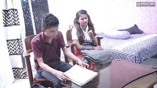 Hot Desi Thirki Teacher dominates curvy body schoolgirl & boy in hardcore threesome - 2 image