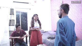 Hot Desi Thirki Teacher dominates curvy body schoolgirl & boy in hardcore threesome - 5 image