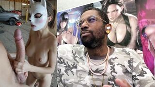 Japanese beauty with a mask teases a hard cock before getting her tight pussy pounded and cum covered