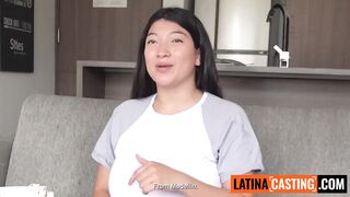 Big-titted amateur Latina with massive natural tits rides me hard and deep in doggystyle