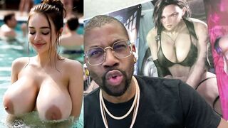 Watch curvy 18-year-old Pragmata teasing with her bald pussy & taking a big load on her big tits - 14 image