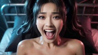 Cute Asian Yakata gets down and dirty in her room - Ai animation - 14 image